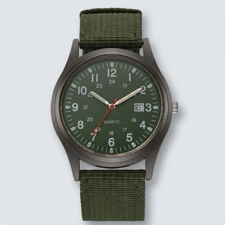 Military Watch with Nylon Strap – Water-Resistant, Shockproof, with Luminous Hands