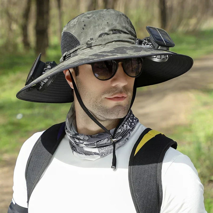 SunAura Solar Cooling Hat | Adjustable Dual-Power Cooling Hat with UV Protection