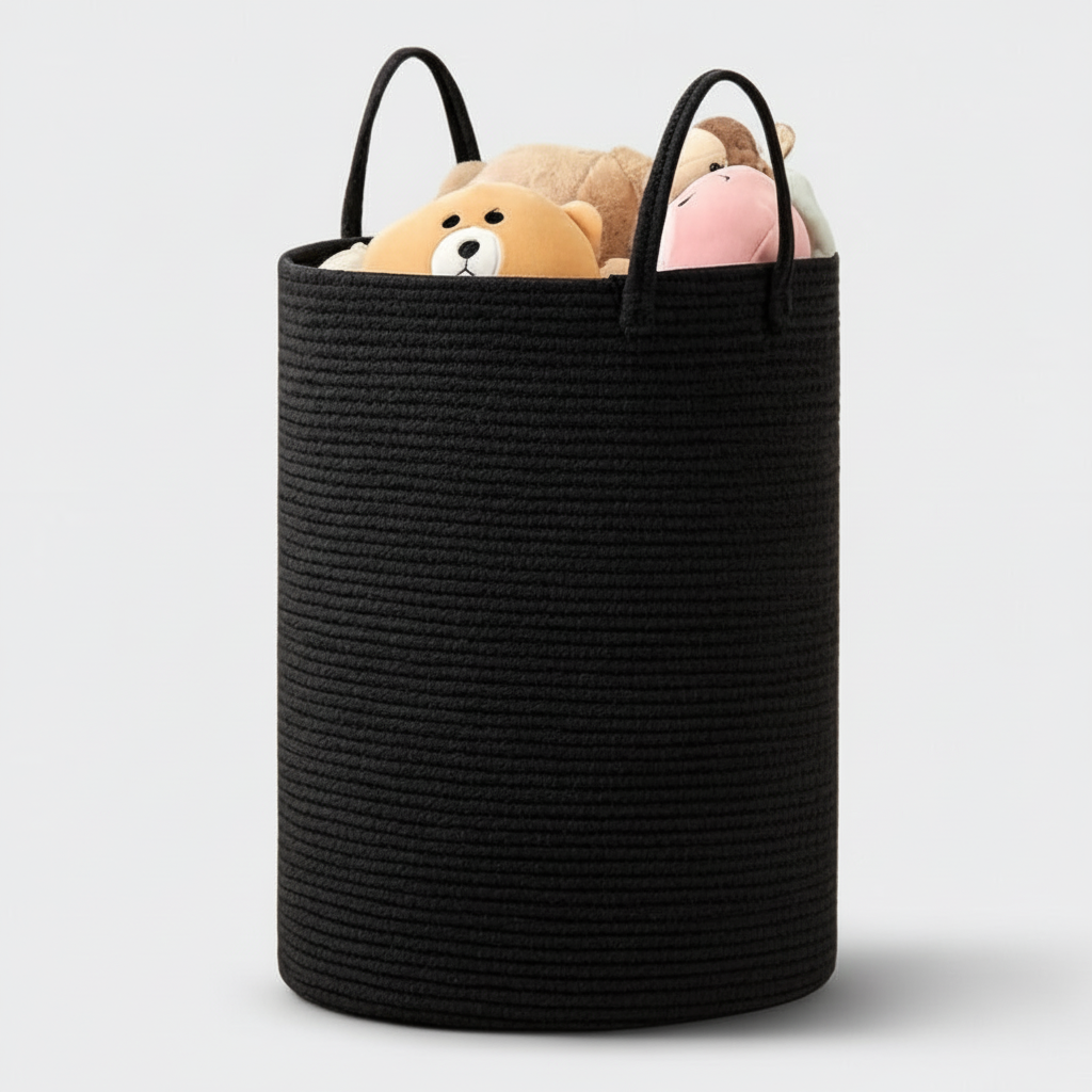 Large-Capacity Cotton Rope Basket – LaundriGo