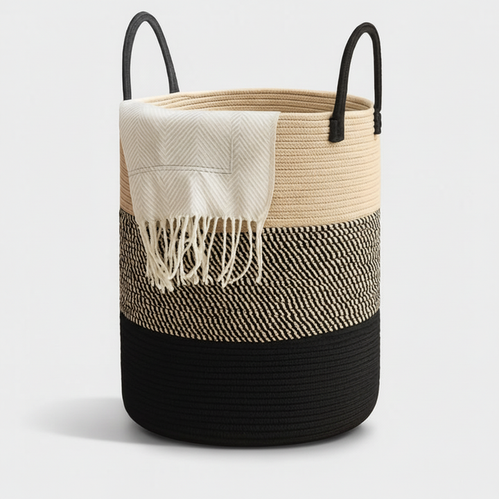 Large-Capacity Cotton Rope Basket – LaundriGo