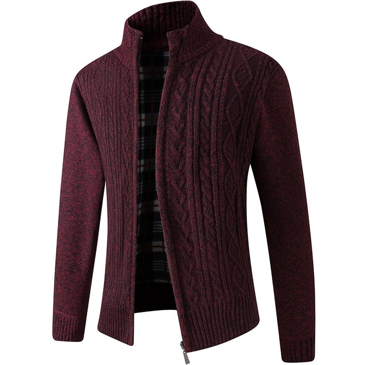 Knitted Men’s Sweater with Zipper for Warmth and Style