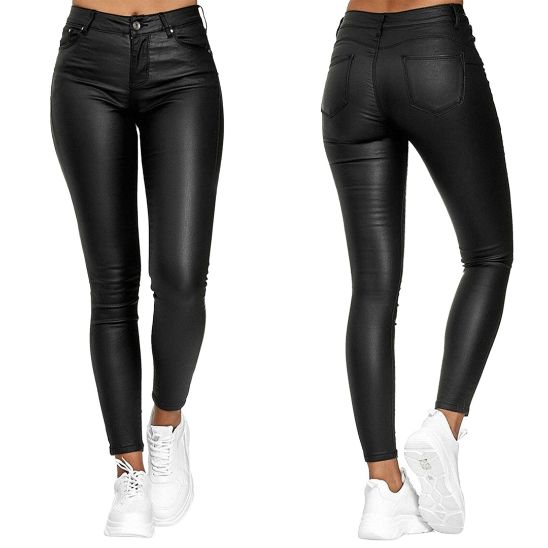 High-Waisted Stretch Leather Pants – Raffaela