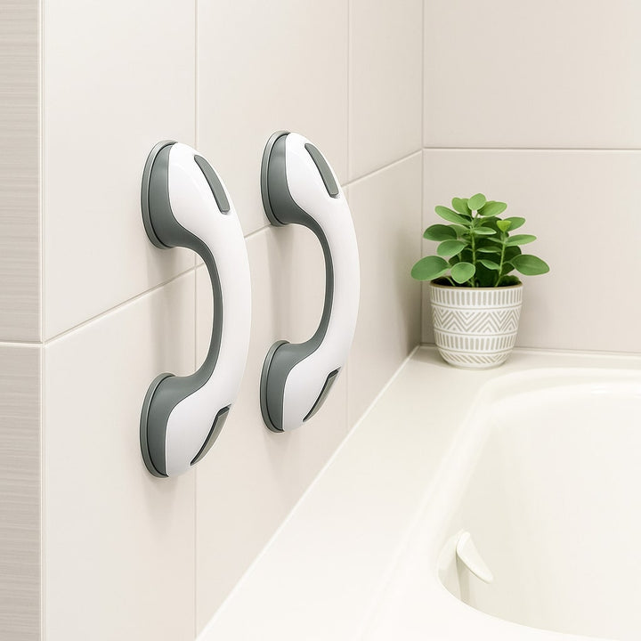 Bathroom Grab Bar | No Drilling | Strong Suction Cup Mount