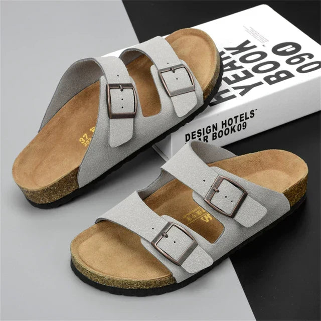 Breezy & Comfortable Men's Leather Sandals with Adjustable Straps – Matteo