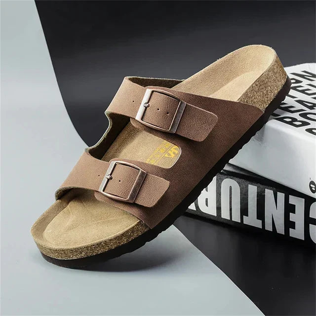 Breezy & Comfortable Men's Leather Sandals with Adjustable Straps – Matteo