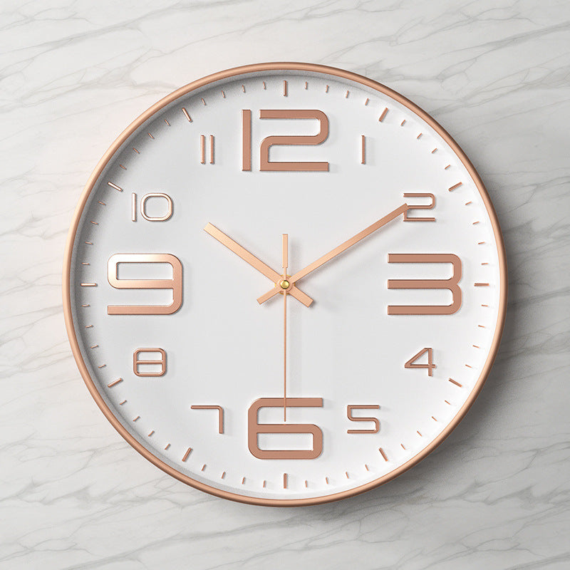 Elegant, Silent Wall Clock with Raised Numbers