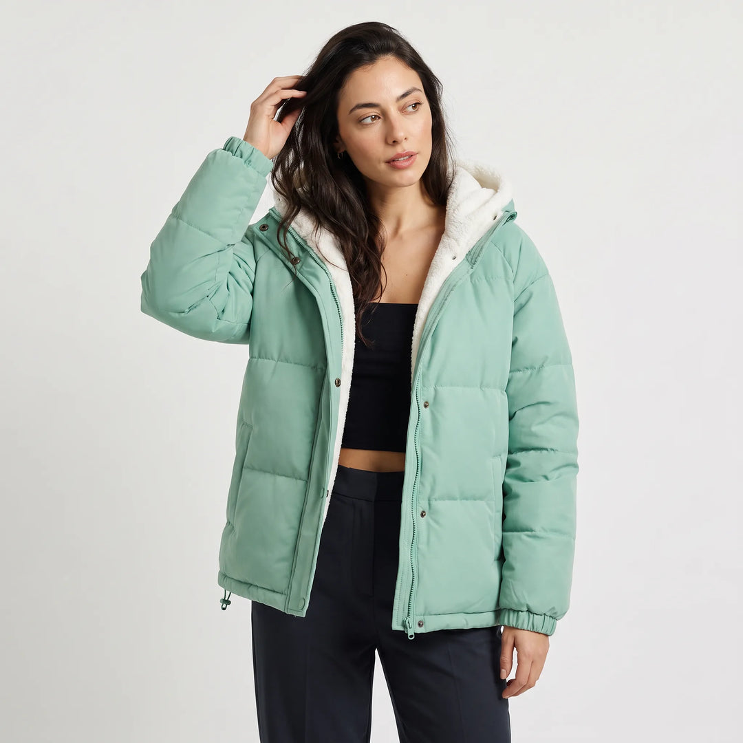Women's Winter Coat with Hood and Fleece Lining