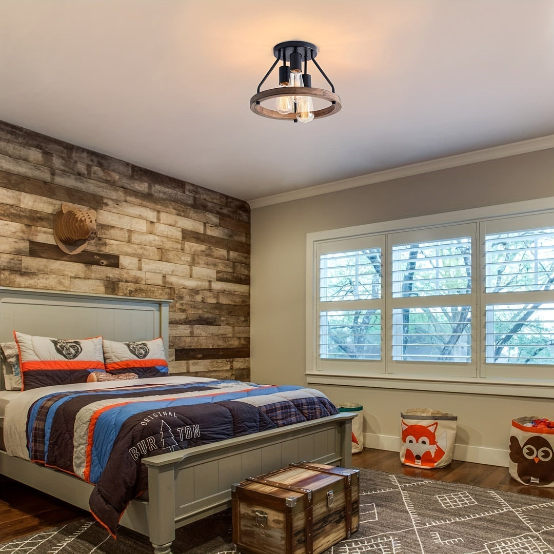 Industrial Farmhouse Ceiling Light – Hearthly