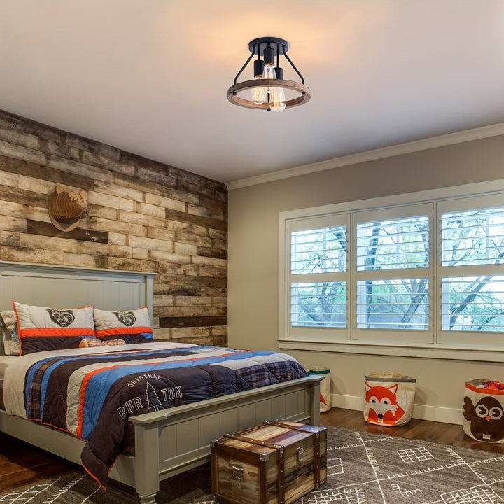 Industrial Farmhouse Ceiling Light – Hearthly