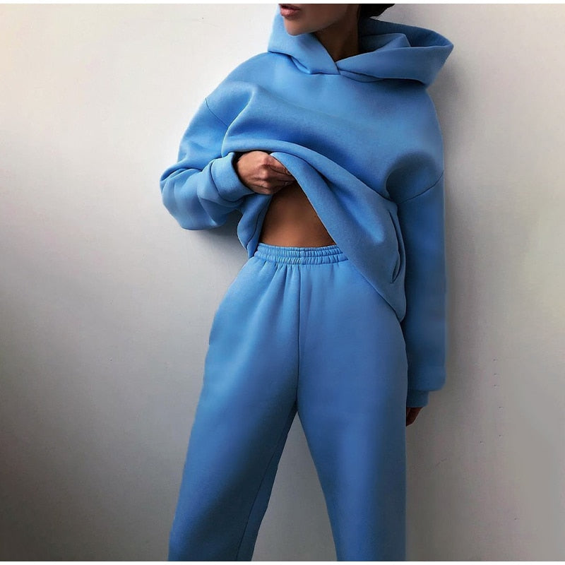 Women's Jogging Set | 2-Piece: Hoodie and Pants with Stretchy Waistband