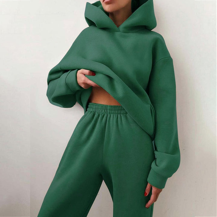 Women's Jogging Set | 2-Piece: Hoodie and Pants with Stretchy Waistband