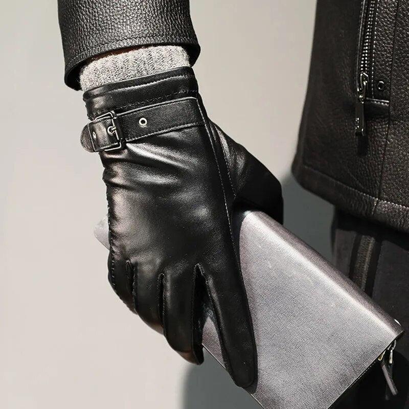 Men's Short-Cuff Gloves with Strap - Danny