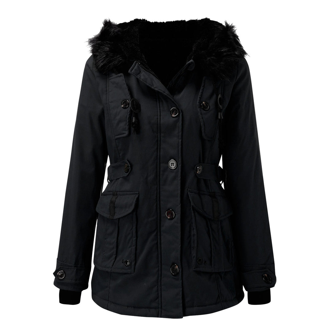 Women's Thick Parka Coat with Hood – Water-Repellent, Casual for Cold Weather