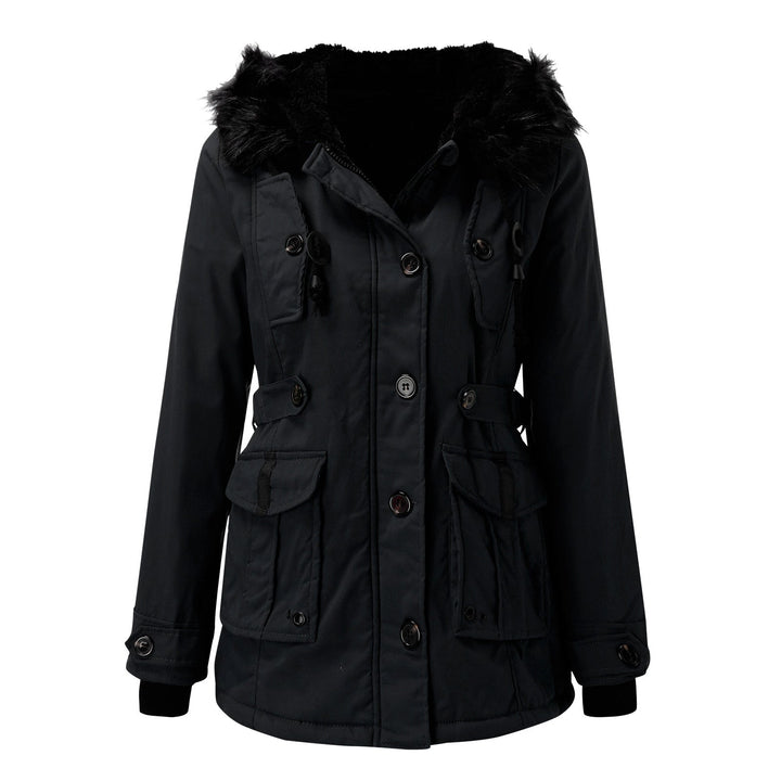 Women's Thick Parka Coat with Hood – Water-Repellent, Casual for Cold Weather