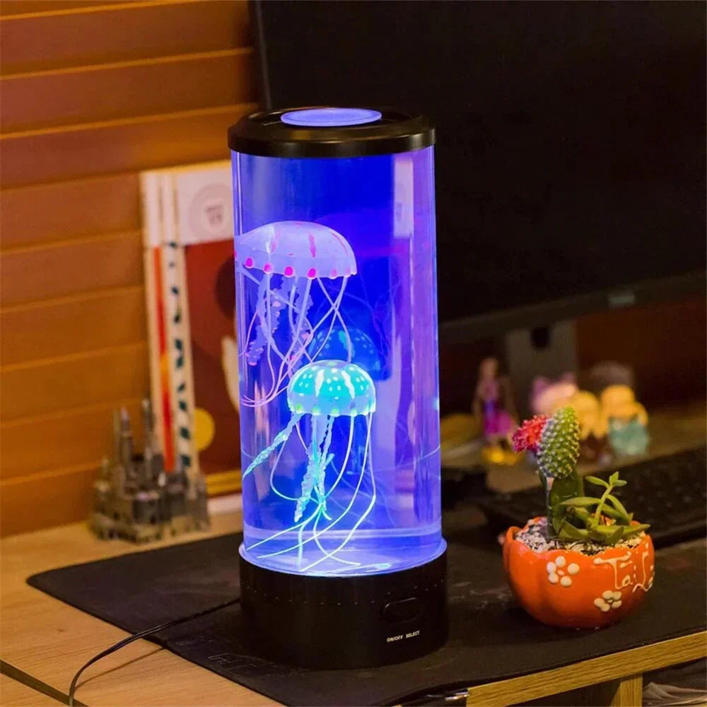 Cylindrical LED Jellyfish Lamp - Jellyglow