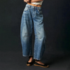 Women's casual wide-leg jeans – comfortable stretch denim, casual pants for everyday wear