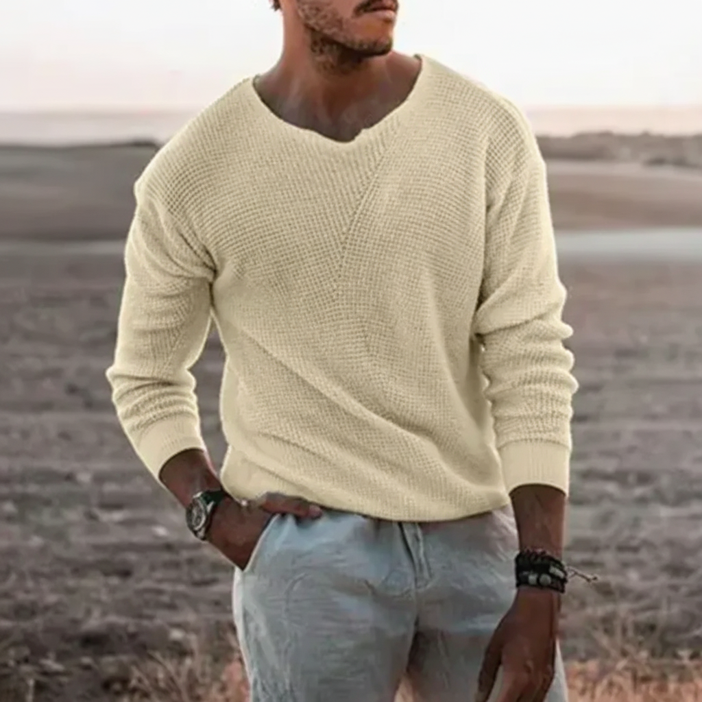 Long-Sleeved Knitted Sweater - WarmthSweater