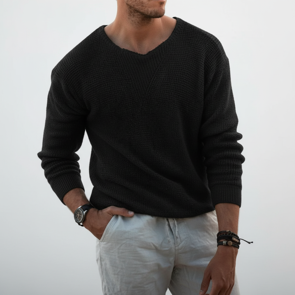 Long-Sleeved Knitted Sweater - WarmthSweater