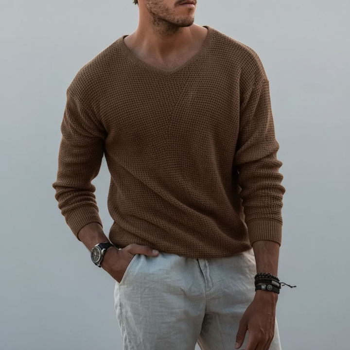 Long-Sleeved Knitted Sweater - WarmthSweater