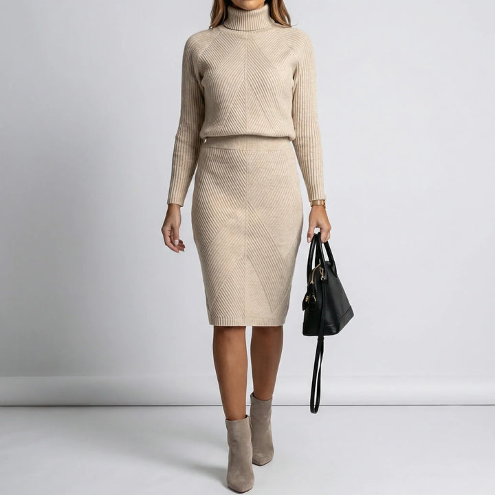 Long-Sleeved Midi Winter Dress - Viktoria