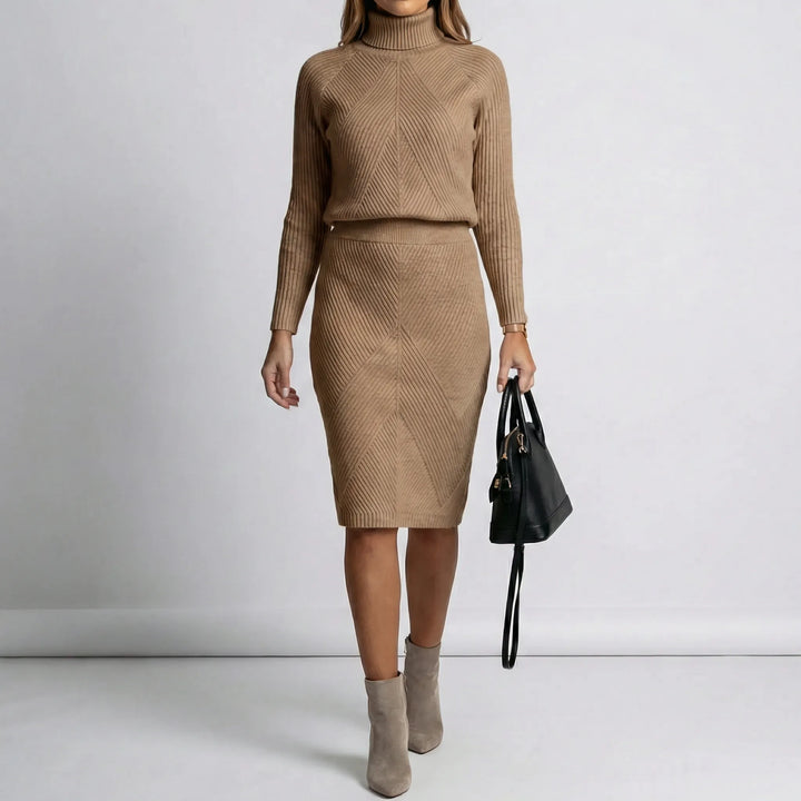 Long-Sleeved Midi Winter Dress - Viktoria