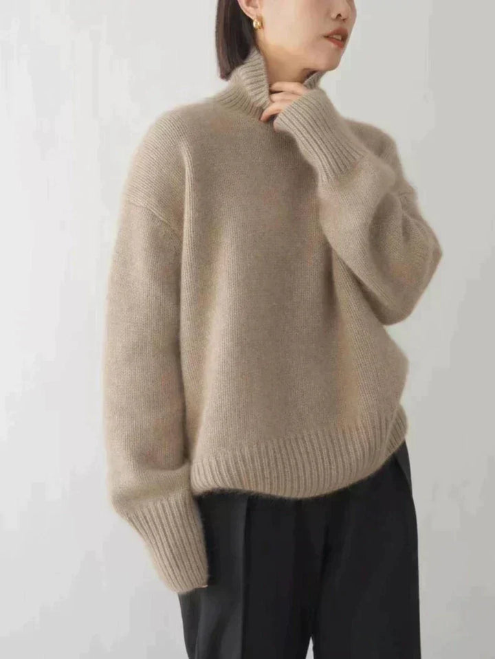 Soft Cashmere Women's Polo Neck Sweater - Seraphina