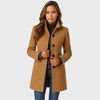 Women's Fitted Coat with Button Fastening – Elegant Style