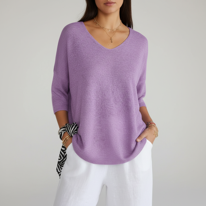 Airy V-Neck Top - Sapphira