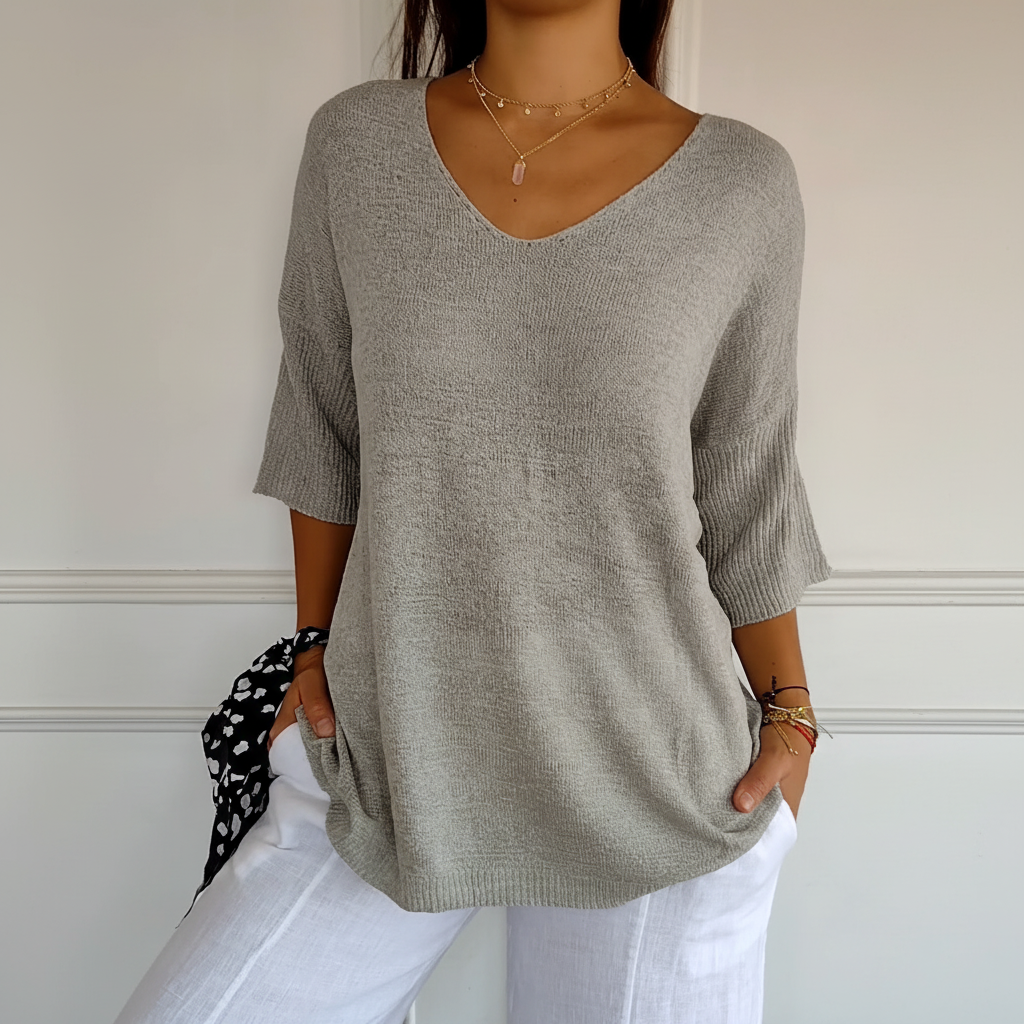 Airy V-Neck Top - Sapphira