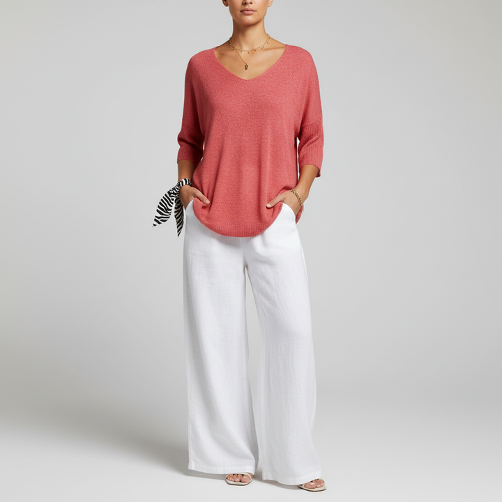 Airy V-Neck Top - Sapphira