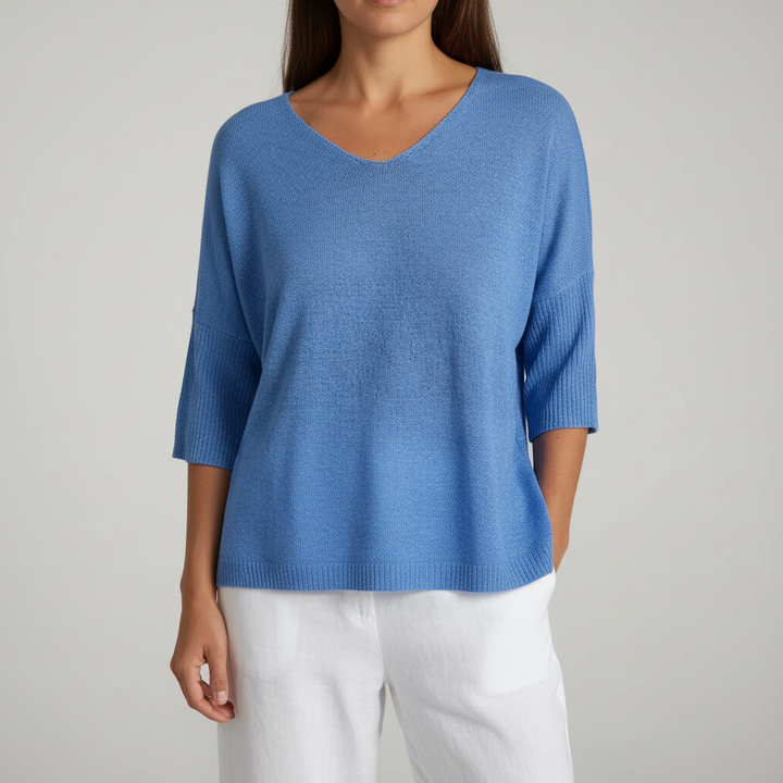 Airy V-Neck Top - Sapphira
