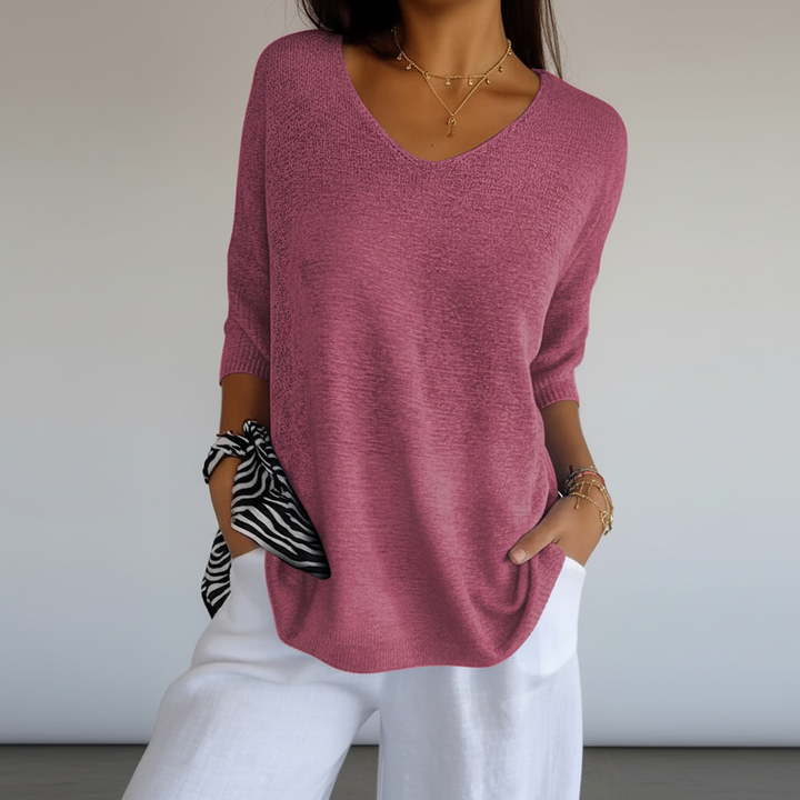 Airy V-Neck Top - Sapphira