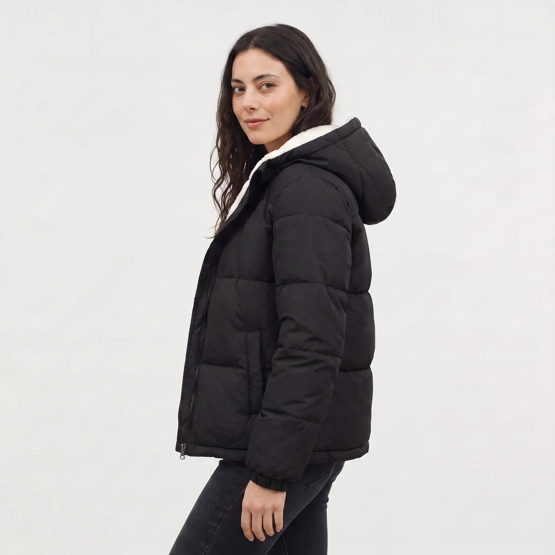 Women's Winter Coat with Hood and Fleece Lining