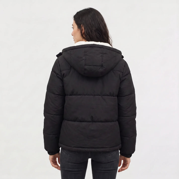 Women's Winter Coat with Hood and Fleece Lining