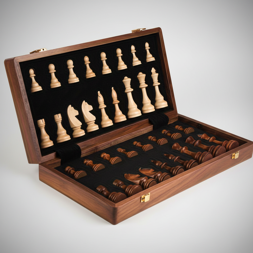 Solid Wood Travel Chess Set - Woodduelor