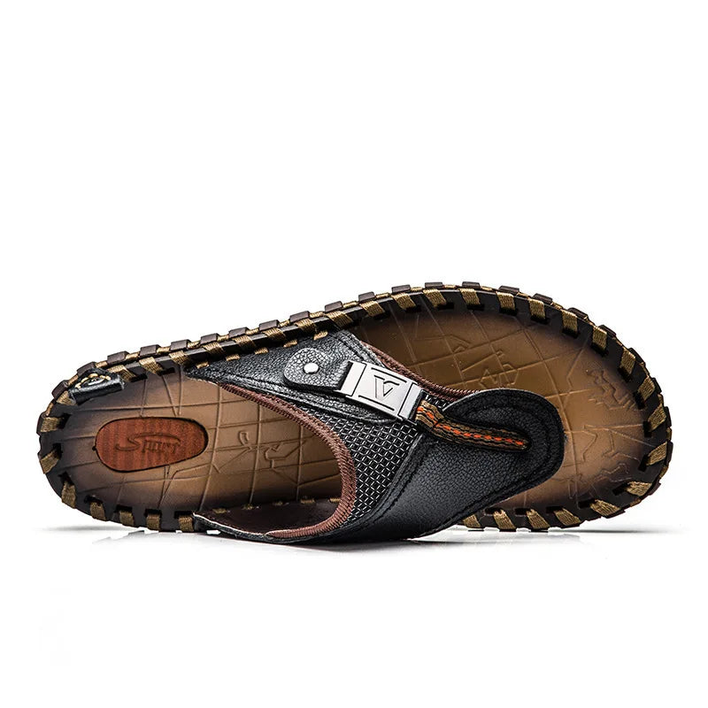 Levi Stylish Leather Flip-Flops for Men
