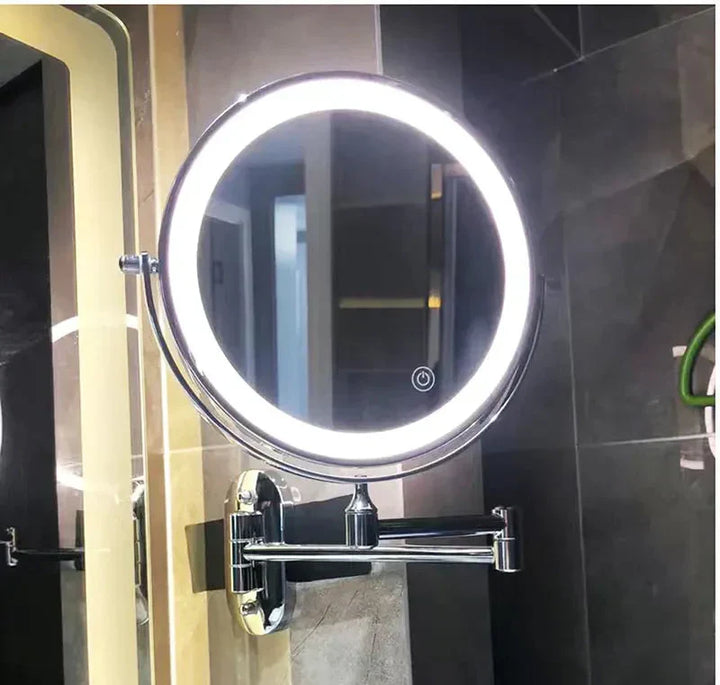 LumiReflect Premium LED Makeup Mirror | Rechargeable Wall-Mounted Magnifying Mirror with Adjustable Lighting
