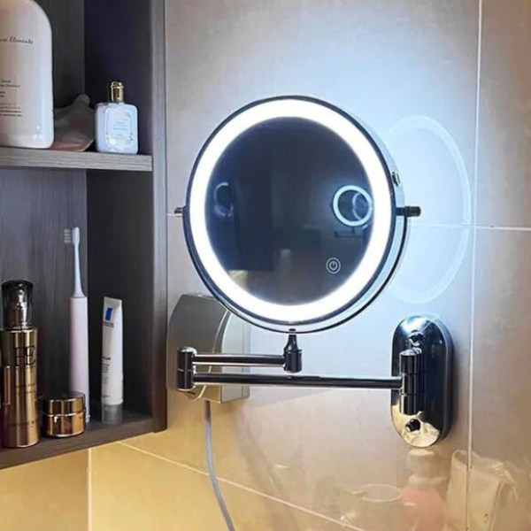 LumiReflect Premium LED Makeup Mirror | Rechargeable Wall-Mounted Magnifying Mirror with Adjustable Lighting
