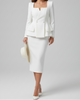 Women's Skirt Suit with Peplum Skirt, Structured Two-Piece Set for Work and Formal Occasions