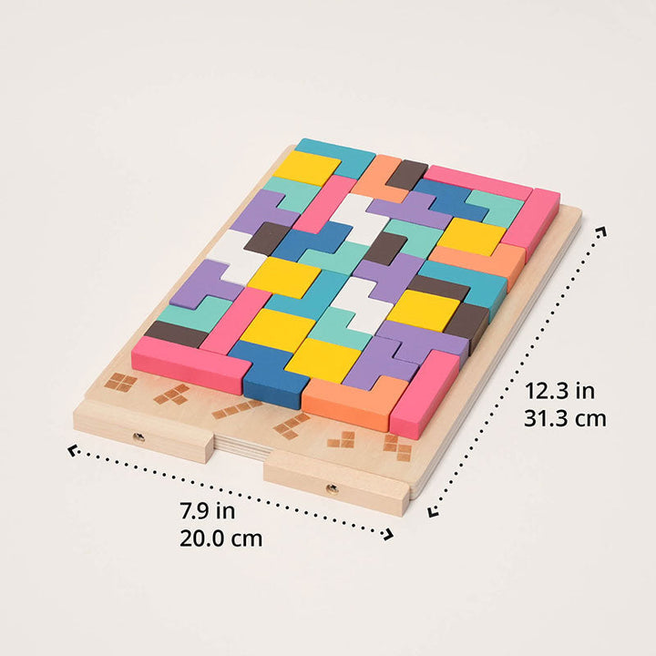 Wooden Tetris Puzzle Game - A Brain Teaser That Grows with Your Child