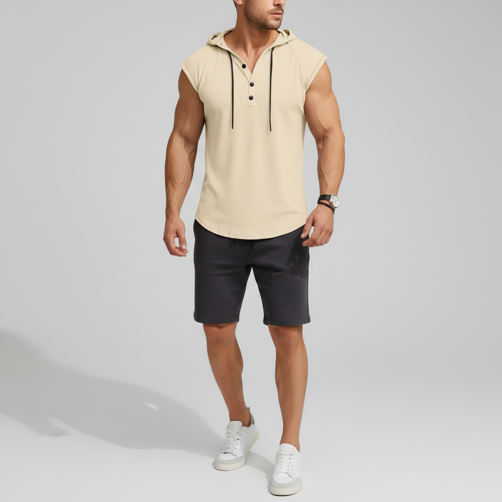 Sleeveless Henley Tank Top - AeroVibe