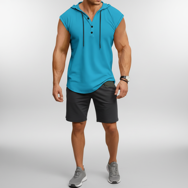 Sleeveless Henley Tank Top - AeroVibe