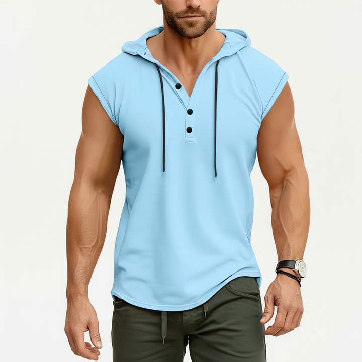Sleeveless Henley Tank Top - AeroVibe