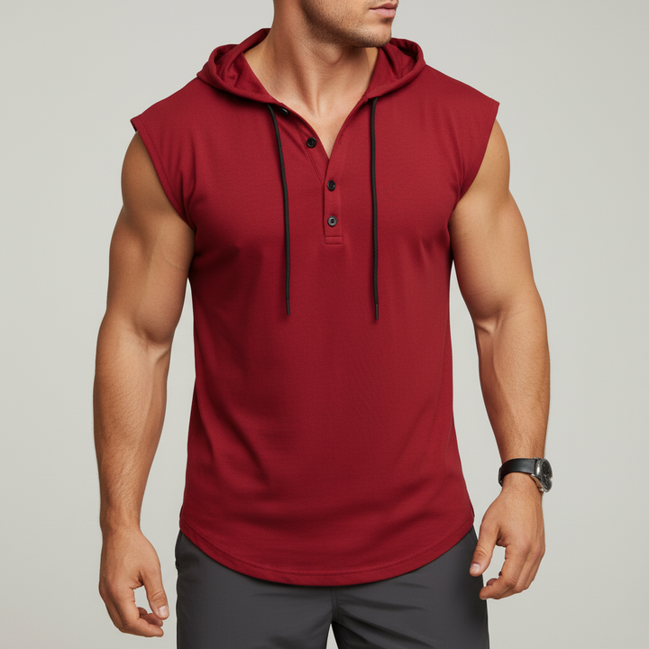 Sleeveless Henley Tank Top - AeroVibe