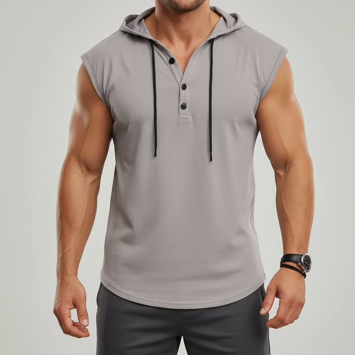 Sleeveless Henley Tank Top - AeroVibe