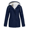 Women's Windproof Raincoat with Hood and Fleece Lining