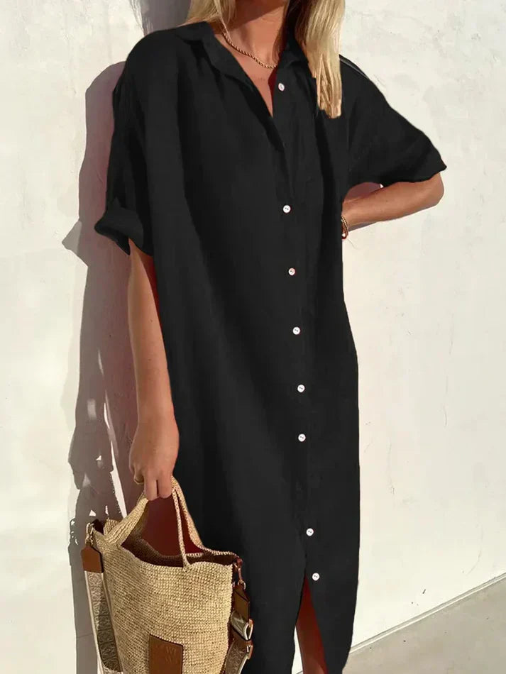 Valeria - Casual Beach Dress with Buttons | Stylish and Comfortable