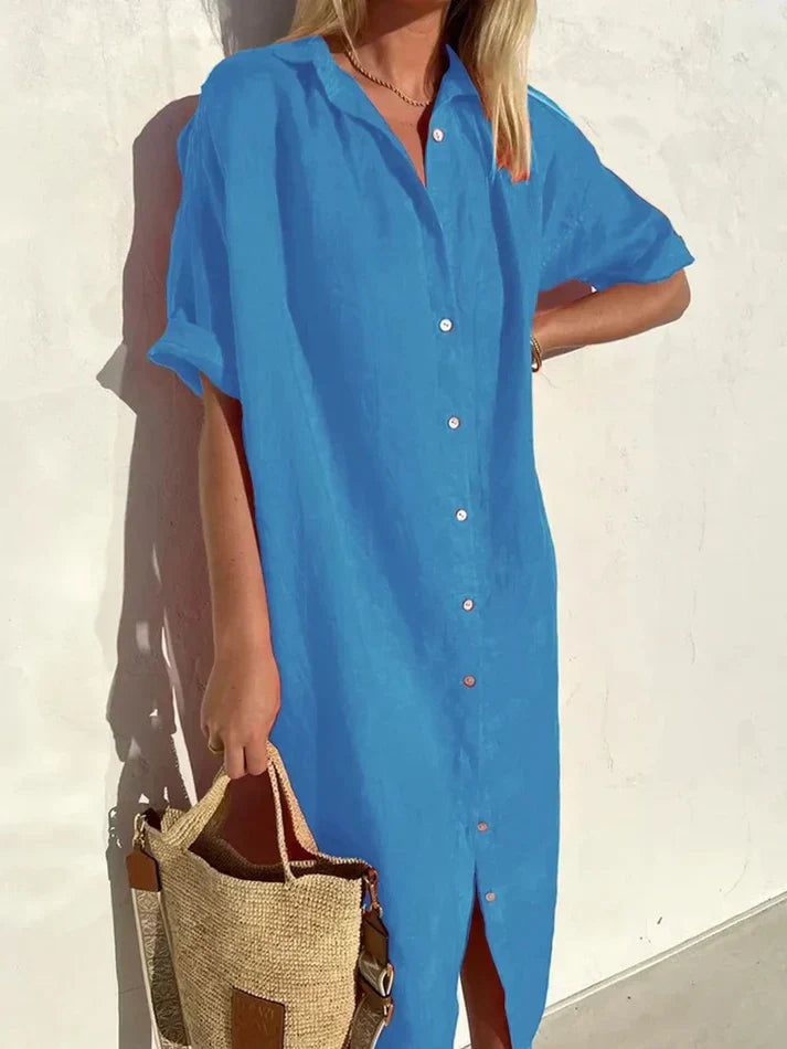 Valeria - Casual Beach Dress with Buttons | Stylish and Comfortable