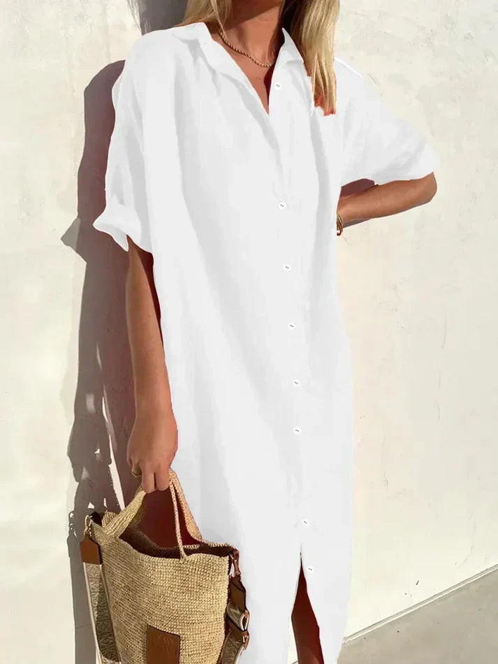 Valeria - Casual Beach Dress with Buttons | Stylish and Comfortable