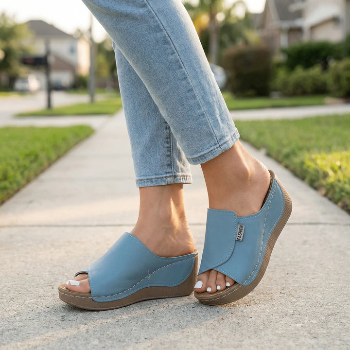 Orthopaedic Slip-On Wedge Sandal - Lindsay